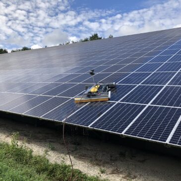 Résultat du lavage des panneaux photovoltaïques